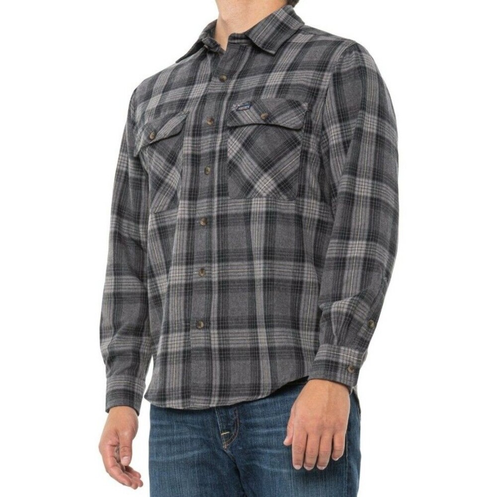 Smith's Workwear Men’s 2-Pocket Buffalo Plaid Flannel Shirt Size M